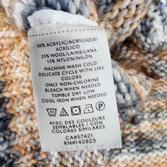 LOFT Sweater Womens Medium Space Dye Pullover Knit Wool Blend Ballet Neck Orange - Picture 8 of 9